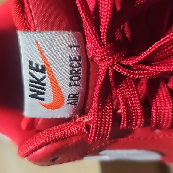 Nike Air Force 1 Red and White Sneakers - Picture 3 of 7